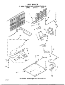 Unit Parts Diagram and Parts List for ET18NKDG00  Whirlpool Refrigerator