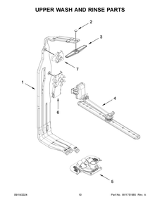 06 - Upper Wash And Rinse Parts Diagram and Parts List for MDB9959SKZ3  Whirlpool Dishwasher