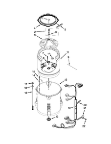 Basket And Tub Parts Diagram and Parts List for 4GWTW5550YW2  Whirlpool Washer