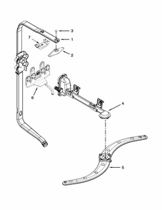 Upper Wash And Rinse Parts Diagram and Parts List for 66513699N412  Kenmore Dishwasher