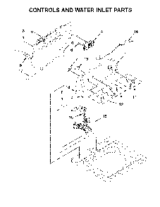 Controls and water inlet parts Diagram and Parts List for 11020232711  Kenmore Washer
