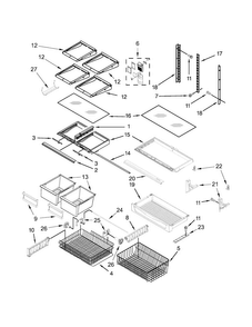 Shelf Parts Diagram and Parts List for KRBR109ESS00  KitchenAid Refrigerator
