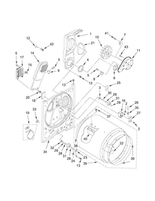 Bulkhead Parts Diagram and Parts List for 11066132411  Kenmore Dryer