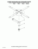 LOWER WASHARM AND STRAINER PARTS Diagram and Parts List for KUDS30IXBL2  KitchenAid Dishwasher
