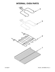 Internal Oven Parts Diagram and Parts List for IES900DS03  Whirlpool Range