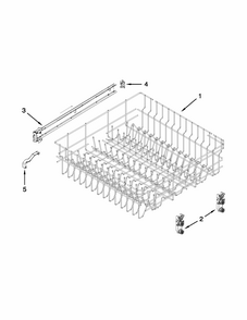 Upper Rack And Track Parts Diagram and Parts List for 66513272K111  Kenmore Dishwasher
