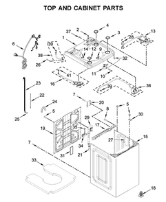 Top And Cabinet Parts Diagram and Parts List for 11031642020  Kenmore Washer