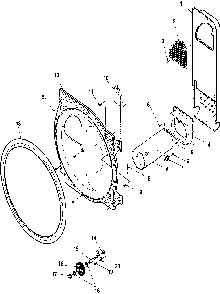 07 - R Bulkhead, Seal, Rollers, And Air Duct Diagram and Parts List for LGS34AW  Whirlpool Washer