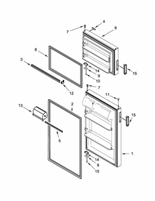 Door Parts Diagram and Parts List for ST14CKXDQ00  Whirlpool Refrigerator