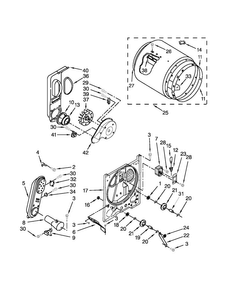 Bulkhead Parts Diagram and Parts List for 11071262310  Kenmore Dryer