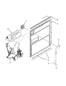 Inner Door Parts Diagram and Parts List for KDTM354DSS3  KitchenAid Dishwasher
