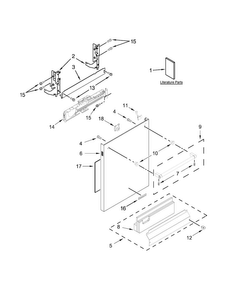 Door And Panel Parts Diagram and Parts List for KDTE204EBL0  KitchenAid Dishwasher