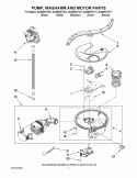 PUMP, WASHARM AND MOTOR PARTS Diagram and Parts List for GU2800XTVB1  Whirlpool Dishwasher