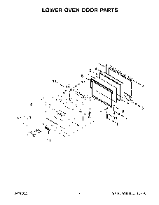 Lower Oven Door Parts Diagram and Parts List for KODE500EWH20  KitchenAid Wall Oven