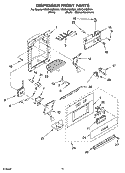 DISPENSER AND FRONT PARTS Diagram and Parts List for KSSO42QMB01  KitchenAid Refrigerator