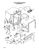 TUB ASSEMBLY Diagram and Parts List for DU5016XW0  Whirlpool Dishwasher
