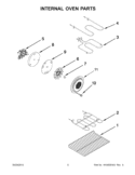 INTERNAL OVEN PARTS Diagram and Parts List for WGI925C0BS00  Whirlpool Range