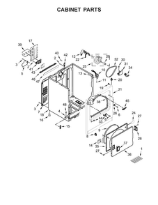 Cabinet Parts Diagram and Parts List for WED7300DW0  Whirlpool Dryer
