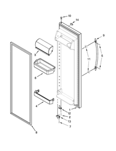 Refrigerator Door Diagram and Parts List for 10641124210  Kenmore Refrigerator
