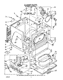 CABINET Diagram and Parts List for LG9481XWW0  Whirlpool Dryer
