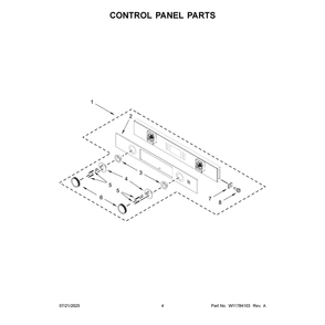 Control Panel Parts Diagram and Parts List for KMBS730SJP00  KitchenAid Microwave