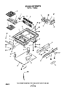 Cook Top Diagram and Parts List for N9257*1  Roper Range