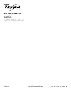 Cover Sheet Diagram and Parts List for 7MWFW86HEBC0  Whirlpool Washer