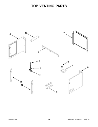 Top Venting Parts Diagram and Parts List for WOC75EC7HS03  Whirlpool Microwave Oven Combo