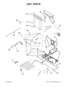 Unit Parts Diagram and Parts List for WRX988SIBW01  Whirlpool Refrigerator