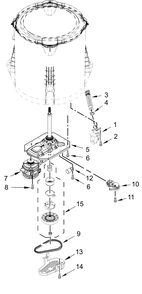 Gearcase, Motor And Pump Parts Diagram and Parts List for MAT24PDAGW0  Whirlpool Washer