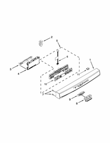 Control Panel And Latch Parts Diagram and Parts List for 66513093N410  Kenmore Dishwasher