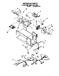 Interior Diagram and Parts List for 4361  Whirlpool Microwave