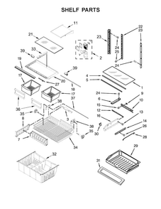 Shelf Parts Diagram and Parts List for WRF535SMHB00  Whirlpool Refrigerator