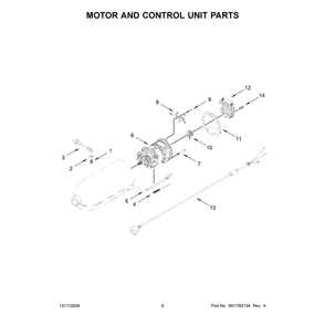 Motor And Control Unit Parts Diagram and Parts List for 5KSM180WSEEG6  KitchenAid Mixer