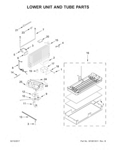 Lower Unit And Tube Parts Diagram and Parts List for KBFN502EPA01  KitchenAid Refrigerator