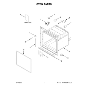 Oven Parts Diagram and Parts List for YWOS52ES4MZ02  Whirlpool Wall Oven