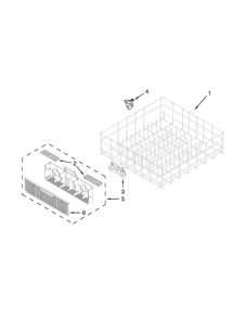 Lower Rack Parts Diagram and Parts List for WDF750SAYW3  Whirlpool Dishwasher