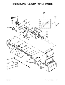 Motor And Ice Container Parts Diagram and Parts List for 10650029213  Kenmore Refrigerator