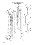 FREEZER DOOR Diagram and Parts List for 3XARG496WP00  Whirlpool Refrigerator