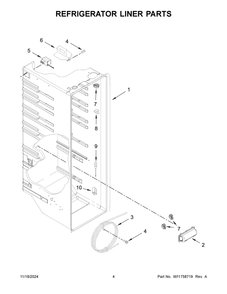 03 - Refrigerator Liner Parts Diagram and Parts List for WRS325SDHV11  Whirlpool Refrigerator