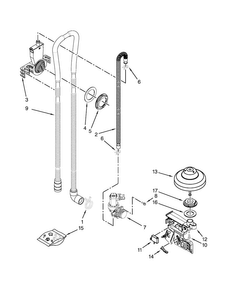 Fill, Drain And Overfill Parts Diagram and Parts List for WDT790SLYM3  Whirlpool Dishwasher