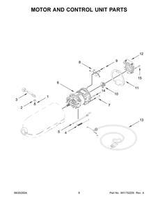 05 - Motor And Control Unit Parts Diagram and Parts List for 5KSM150PSEAC5  Whirlpool Mixer