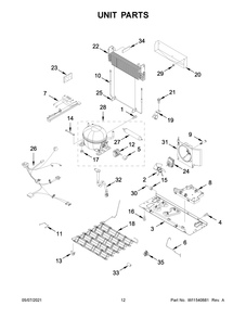 Unit Parts Diagram and Parts List for WRF535SWHZ07  Whirlpool Refrigerator