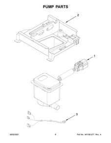 Pump Parts Diagram and Parts List for WUI75X15HW01  Whirlpool Ice Maker
