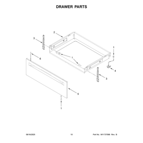 Drawer Parts Diagram and Parts List for YWFC150M0JW4  Whirlpool Range