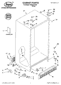 CABINET PARTS Diagram and Parts List for RS25AEXLQ00  Roper Refrigerator