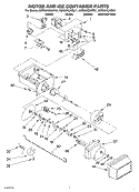 MOTOR AND ICE CONTAINER Diagram and Parts List for KSRS25CKSS01  KitchenAid Refrigerator