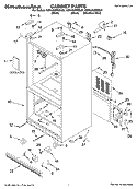 CABINET PARTS Diagram and Parts List for KBFA25ERSS01  KitchenAid Refrigerator