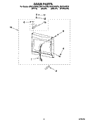 DOOR PARTS Diagram and Parts List for MH3184XPB3  Whirlpool Microwave