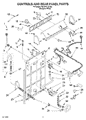 CONTROLS AND REAR PANEL Diagram and Parts List for 7MLSR5132JQ3  Whirlpool Washer